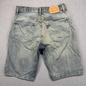 Levi's 569 Denim Jeans Shorts Mens 32 Blue Loose Baggy Skate Grunge Faded